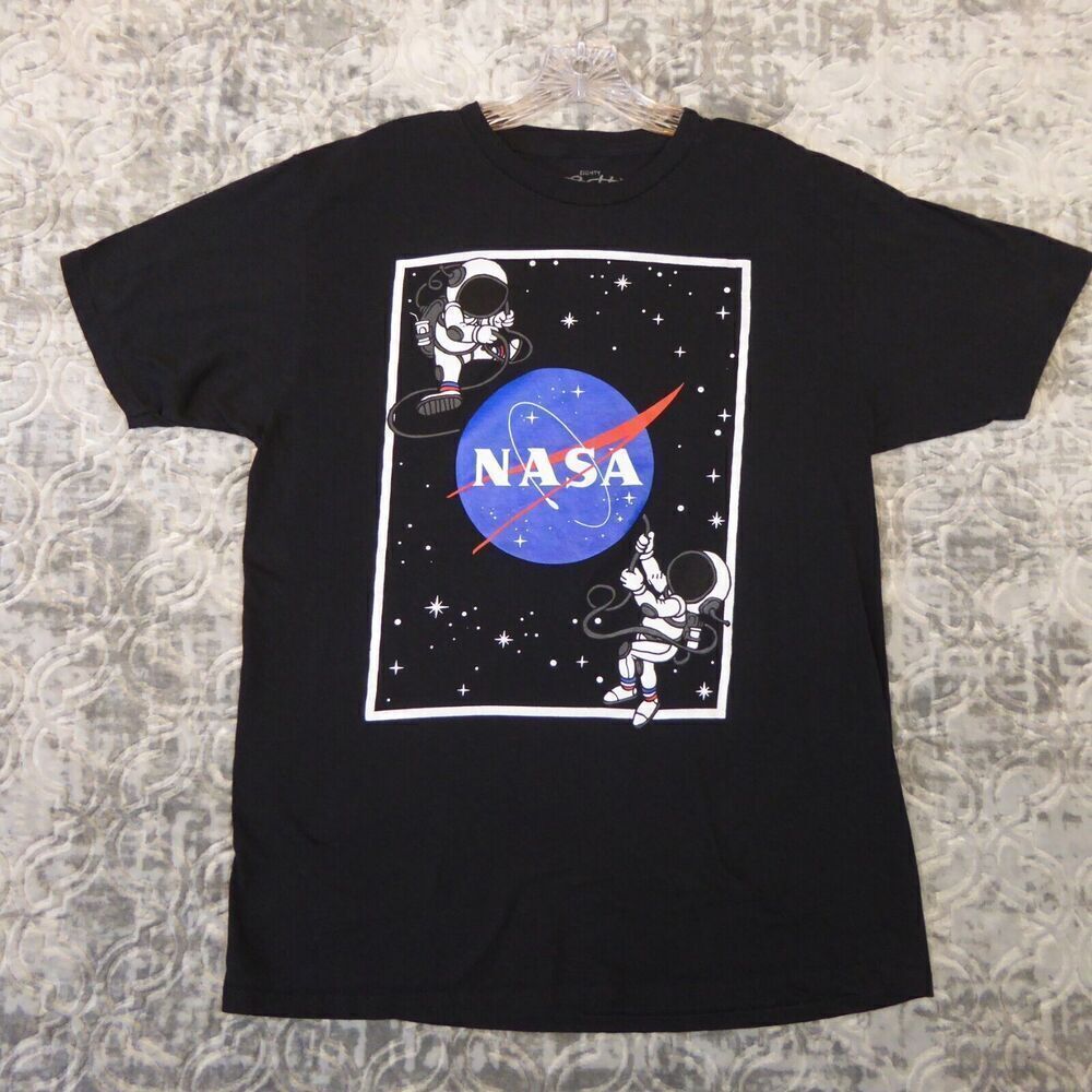 Nasa Eighty Eight Shirt Men's Large Black Astronauts Space Blue Earth Rocket